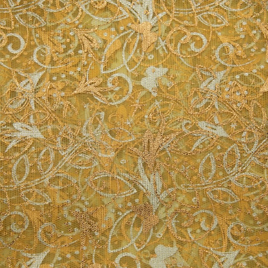 Wyla Yellow Butterfly Mesh Polyester Fabric